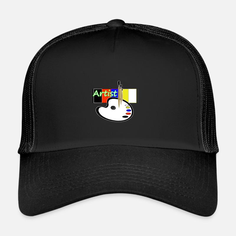 Malerpalette, Pinsel und Farben Design Trucker Cap