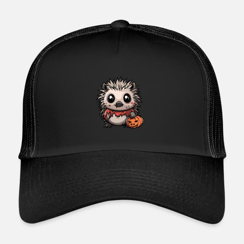 Hedgehog Halloween Funny Zombie Trucker Cap
