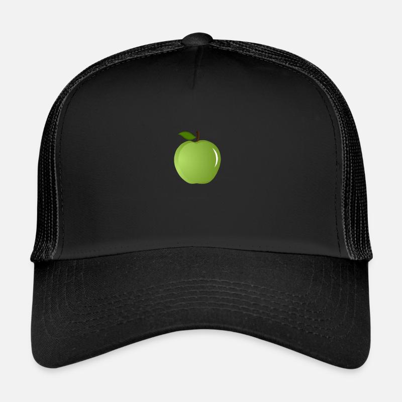 Grüner Apfel - Trucker Cap - Schwarz/Schwarz