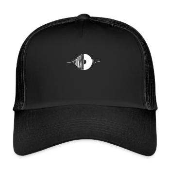 Disque de musique Vintage - Casquette trucker  - noir/noir - Devant