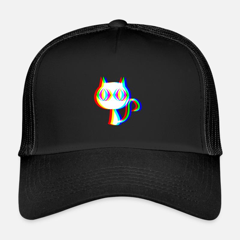 EDM Cat Rave style Glitch style Trucker Cap