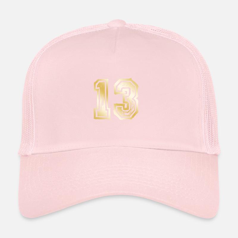 13 Number Gold Trucker Cap