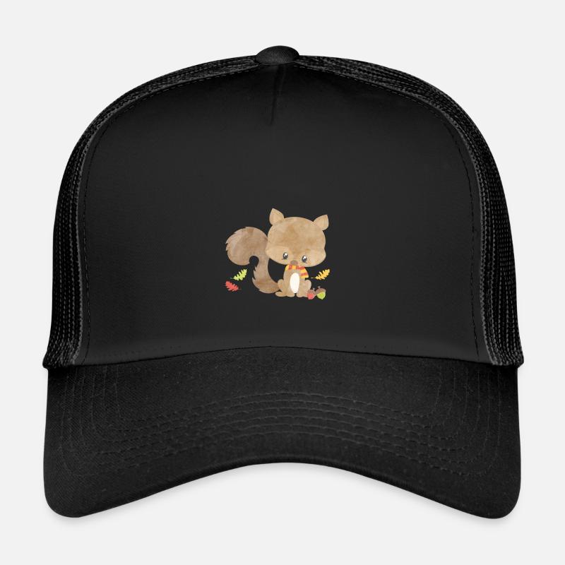 Forest animals Eichhoernchen - Trucker Cap - black/black