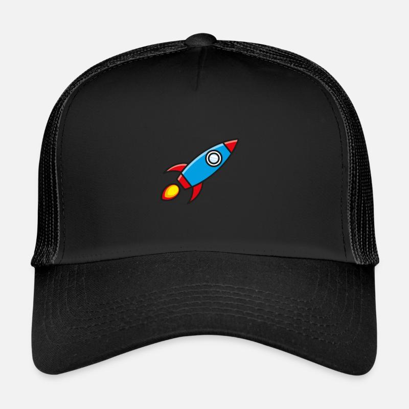 Dessin animé de vaisseau spatial de fusée Casquette trucker 