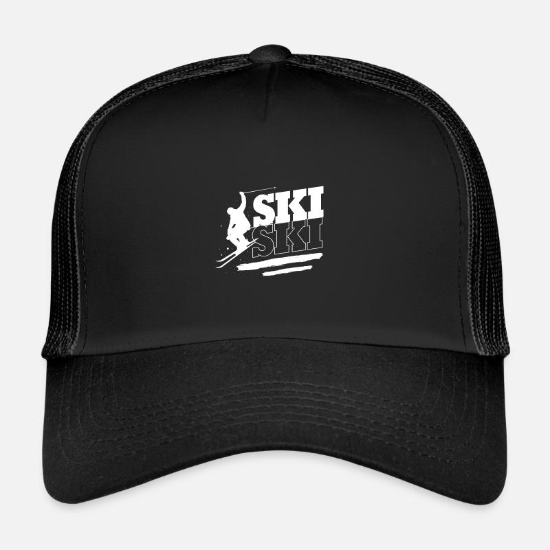 Ski Skiurlaub - Trucker Cap - Schwarz/Schwarz
