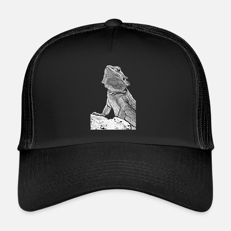 Bearded dragon the lizard - Trucker Cap - black/black
