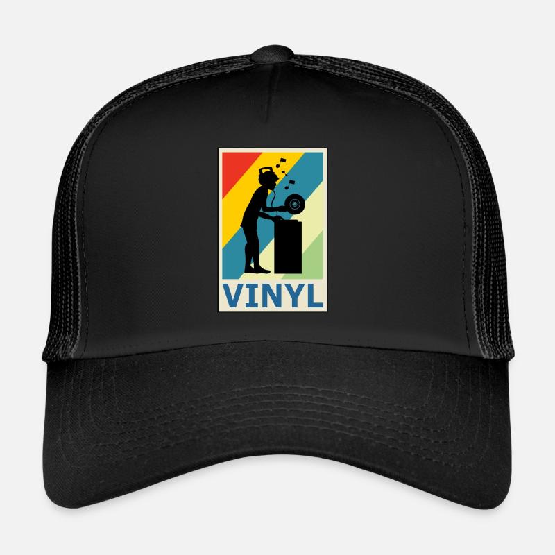 Rétro Vintage Style DJ Deejee Vinyle Disque Casquette trucker 