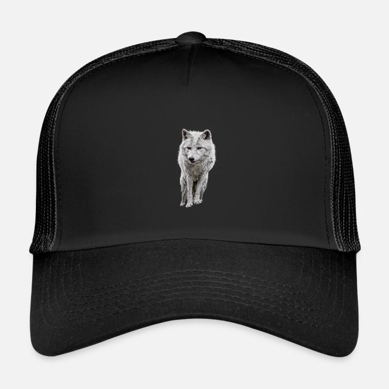 Grey wolf logo - Trucker Cap - Schwarz/Schwarz