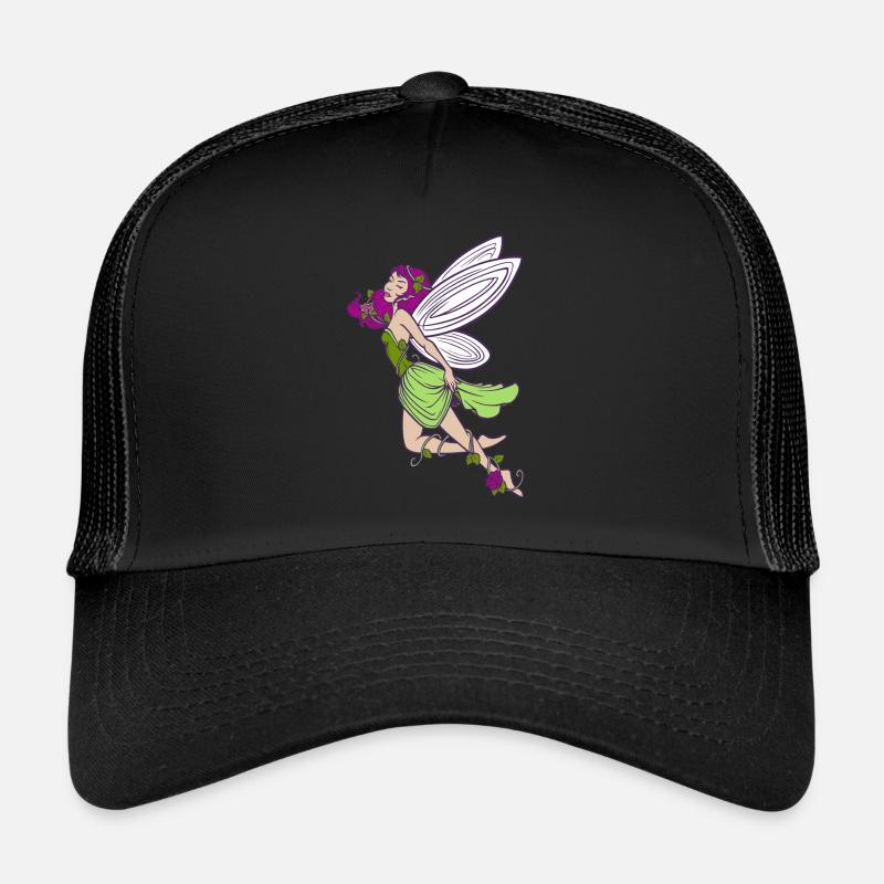Fée elfe avec roses Casquette trucker 