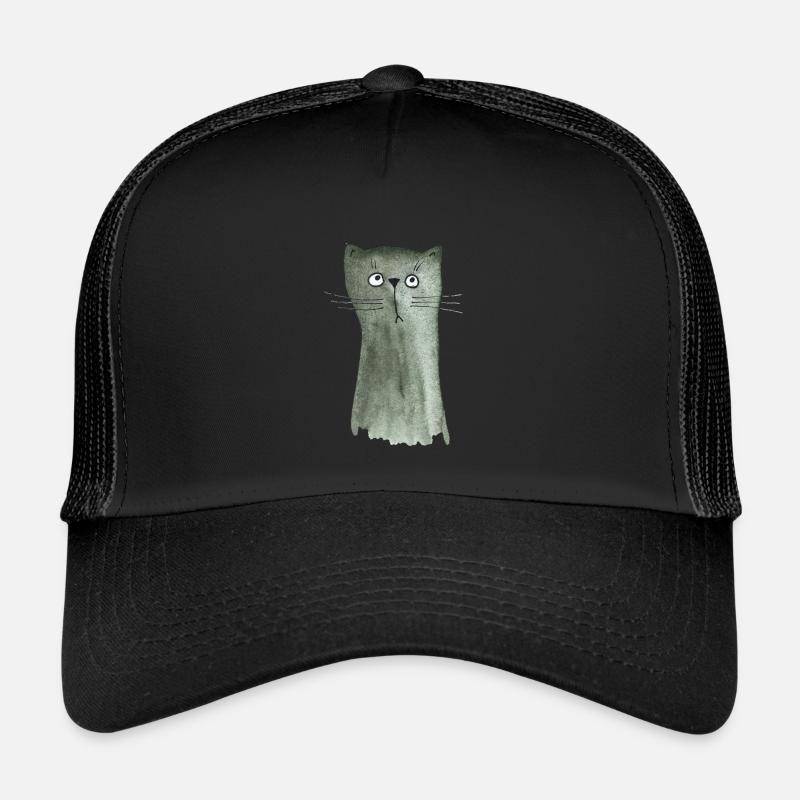 Kätzchen grau - Trucker Cap - Schwarz/Schwarz
