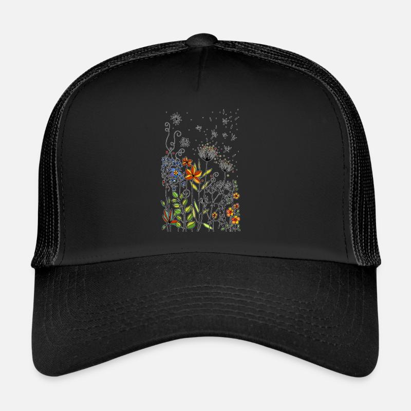Fleurs colorées Casquette trucker 