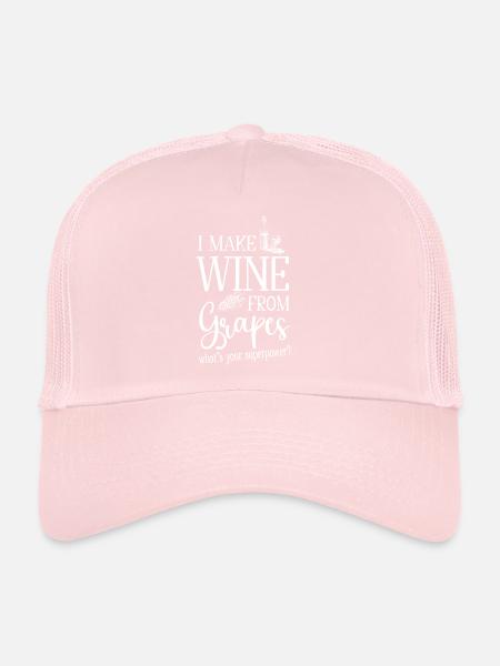Winzer Wein Spruch für Weinliebhaber - Trucker Cap - Hellrosa - Vorne