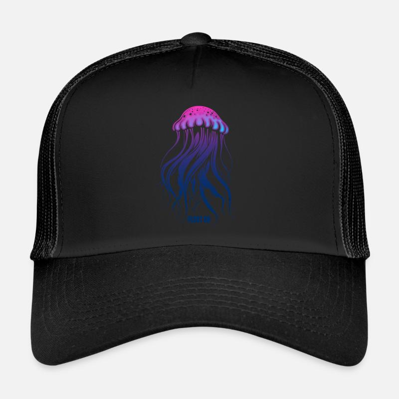 Float on, jellyfish with tentacles, sea creatures Trucker Cap