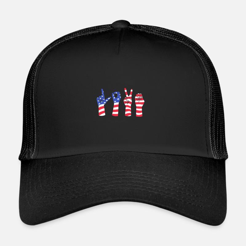 Sign language sign ASL deaf Trucker Cap