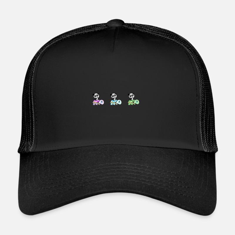 trois tortues avec des pandas sur le dos Casquette trucker 
