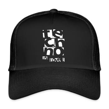 Techno - Techno music - Techno is love - Trucker Cap - black/black - Front