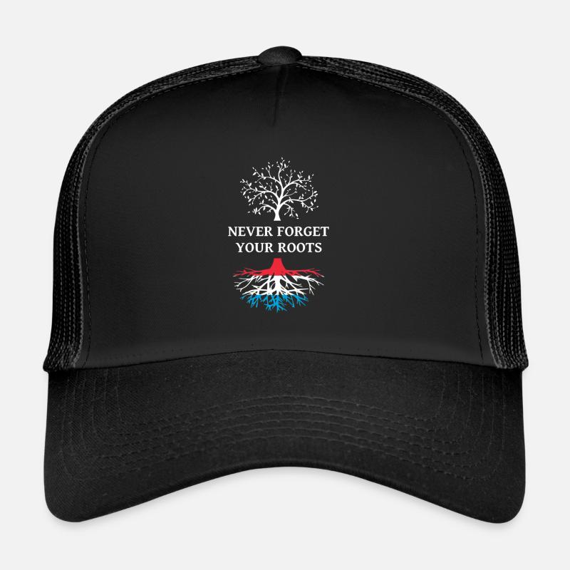 Luxemburg Wurzeln - Trucker Cap - Schwarz/Schwarz