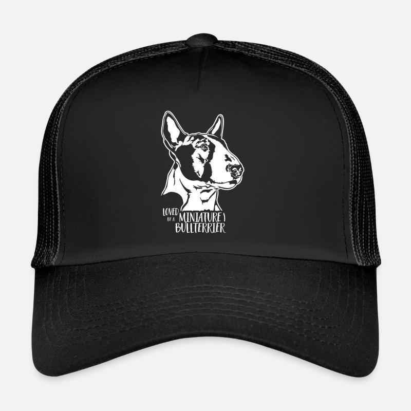 Loved by a Miniature Bullterrier Hunde Wilsigns - Trucker Cap - Schwarz/Schwarz