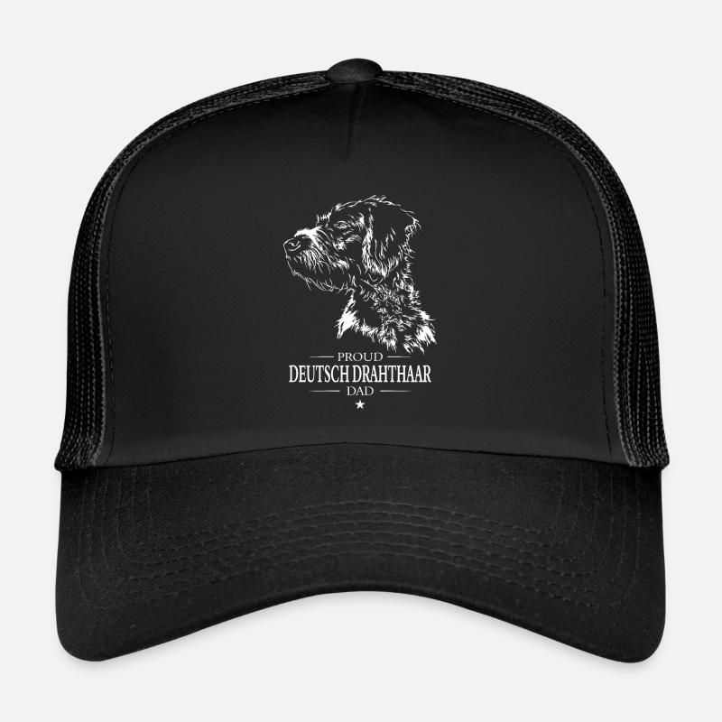 Deutsch Drahthaar Dad Hunde Hund Wilsigns - Trucker Cap - Schwarz/Schwarz