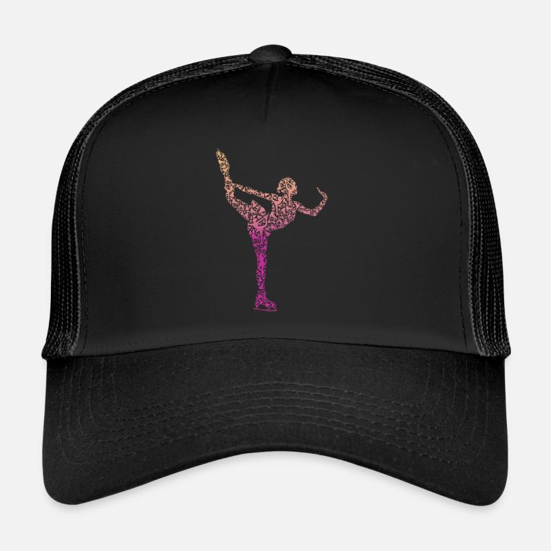 Eislaufen Geschenk Schlittschuhlaufen Eiskunstlauf - Trucker Cap - Schwarz/Schwarz