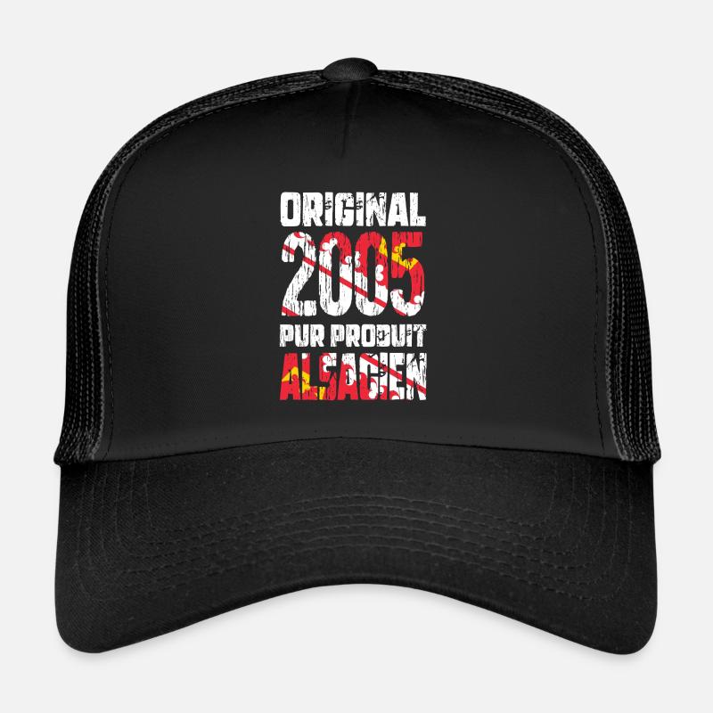 Anniversaire 20 ans - Original - 2005 - Alsacien - Casquette trucker - noir/noir