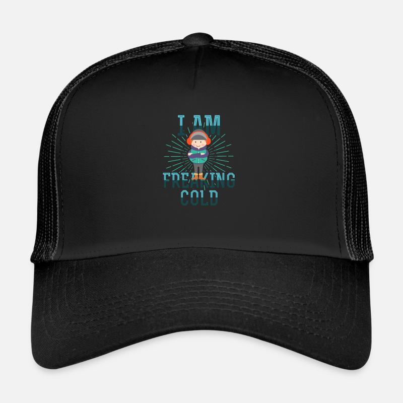Winterzeit Schneeflocke Weihnachten Geschenk Eis - Trucker Cap - Schwarz/Schwarz