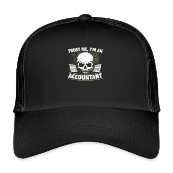 Totenkopf Steuerberater - Trucker Cap - Schwarz/Schwarz - Vorne