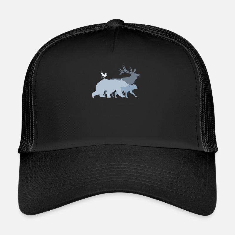 Animaux de la forêt gris Casquette trucker 