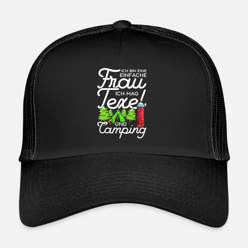 Texel und Camping Holland Leuchtturm - Trucker Cap - Schwarz/Schwarz