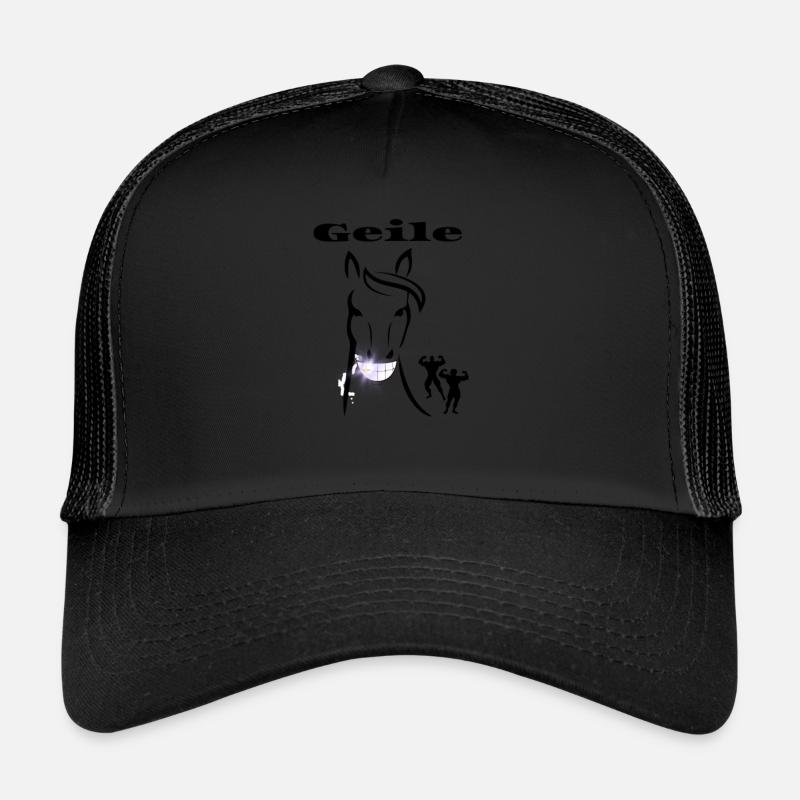 Geile Stute mit Strassstein - Trucker Cap - Schwarz/Schwarz