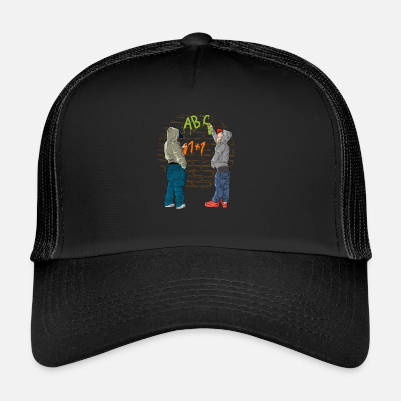 École de graffiti - Casquette trucker  - noir/noir