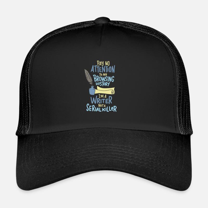 Écrivain - Conteur - Casquette trucker - noir/noir