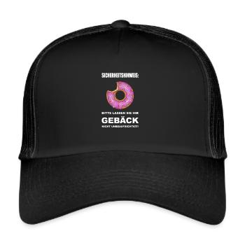 Bitte lassen sie ihr Gebäck nicht unbeaufsichtigt! - Trucker Cap - Schwarz/Schwarz - Vorne