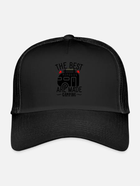 Les meilleurs souvenirs sont faits en camping - Casquette trucker  - noir/noir - Devant