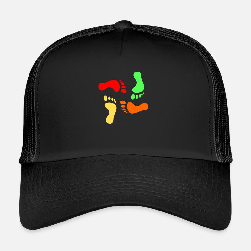 Fußspuren - Trucker Cap - Schwarz/Schwarz