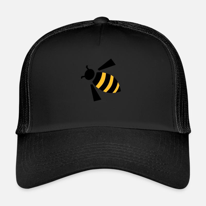Biene - Trucker Cap - Schwarz/Schwarz
