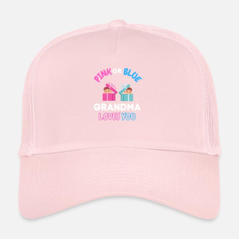 Geschlecht offenbaren, rosa oder blau Oma liebt Dich Trucker Cap