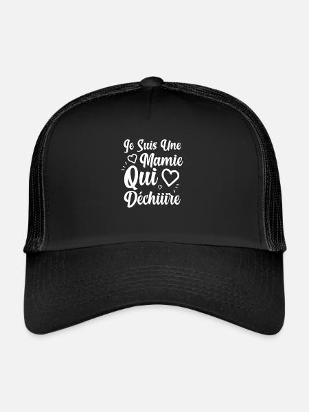 Je suis une mamie qui déchire grand-mère cadeau - Casquette trucker  - noir/noir - Devant