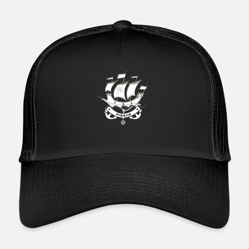 Le Pirée Grèce - Casquette trucker  - noir/noir
