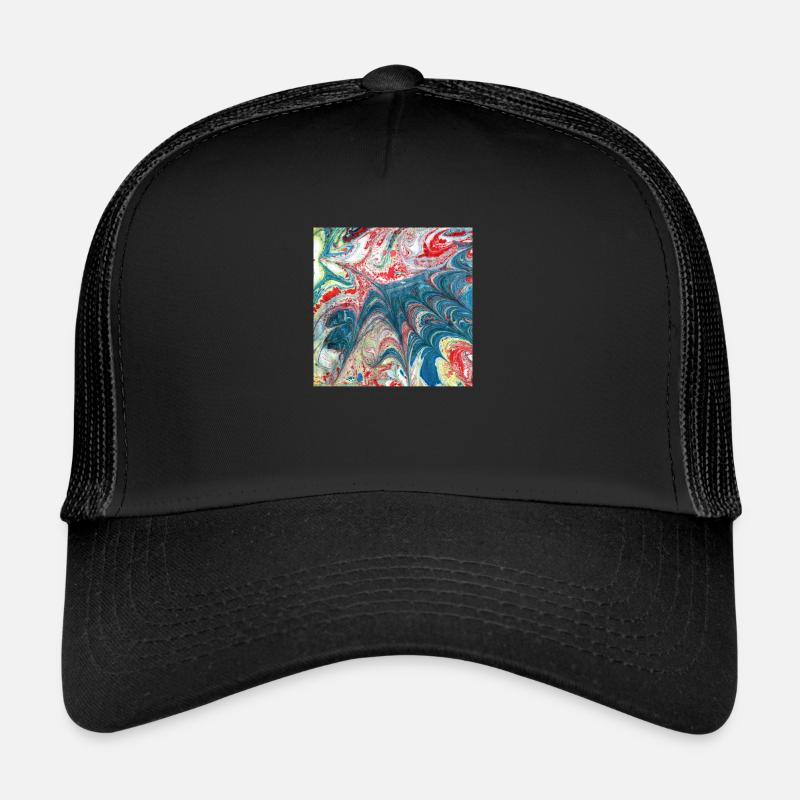 Farbverlauf rot blau - Trucker Cap - Schwarz/Schwarz