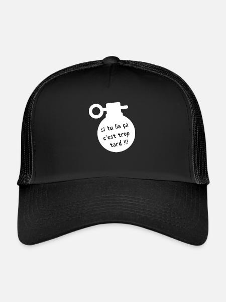 si tu lis ça c'est trop tard - Casquette trucker  - noir/noir - Devant