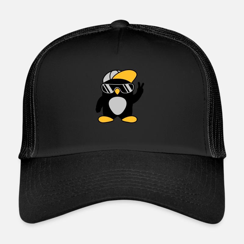 Cool Penguin Peace Hand Signal Casquette trucker 