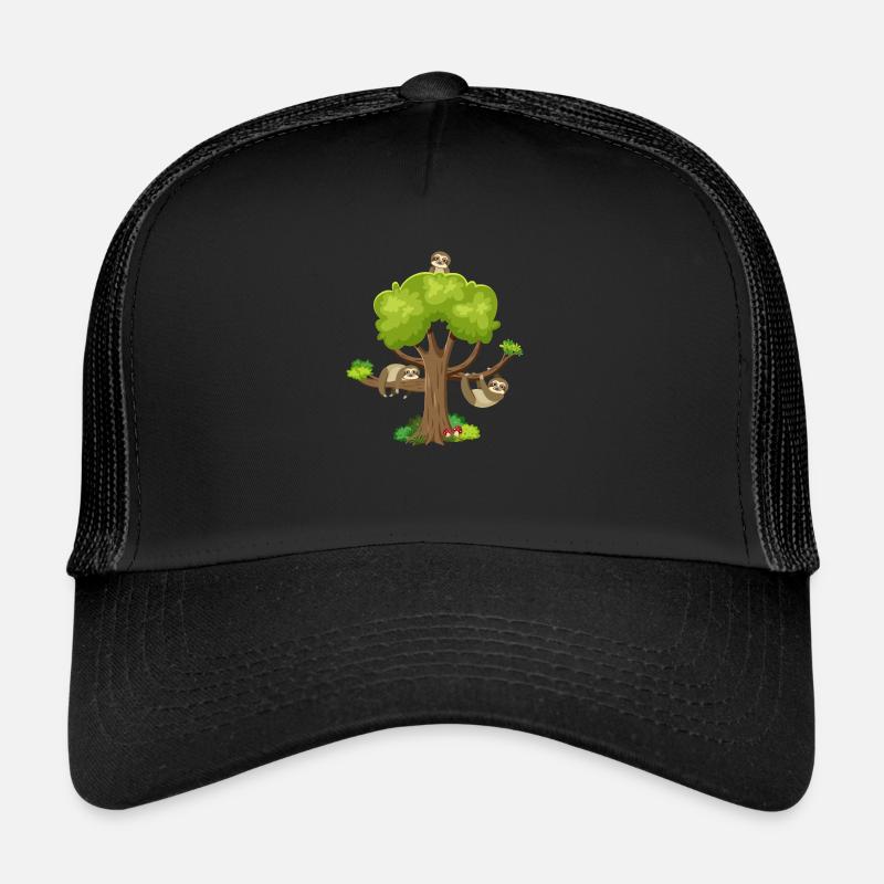 Sloth Tree - Trucker Cap - black/black
