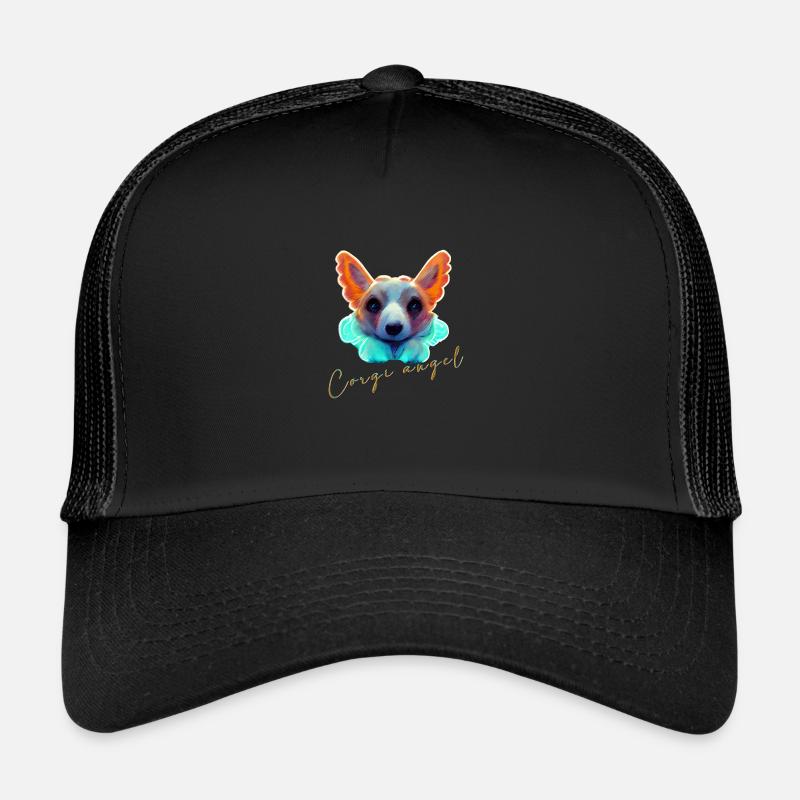 Corgi angel - Trucker Cap - Schwarz/Schwarz