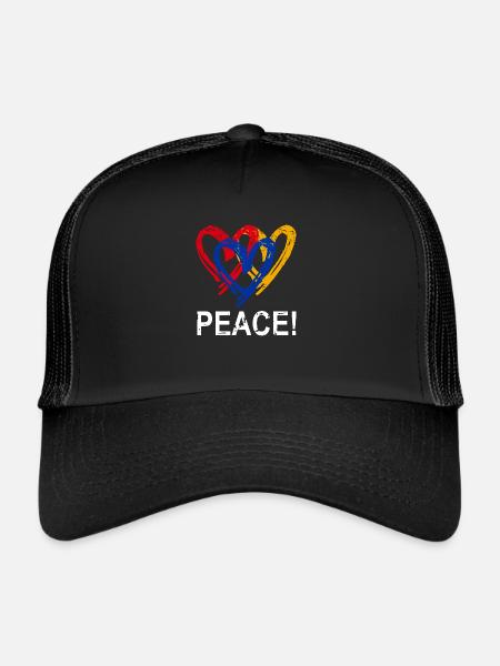 Armenien Herz Peace - Trucker Cap - Schwarz/Schwarz