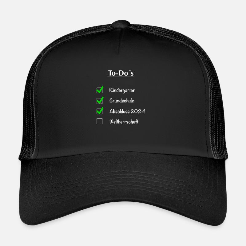 To Do´s Abschlussjahr 2024 Design - Trucker Cap - Schwarz/Schwarz
