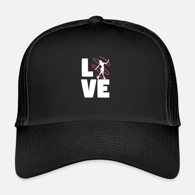 Eiskunstläuferin Love Eiskunstlaufen Schlittschuh - Trucker Cap - Schwarz/Schwarz