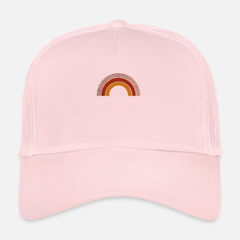 BONNES VIBRATIONS SEULEMENT Orange Rainbow Casquette trucker 