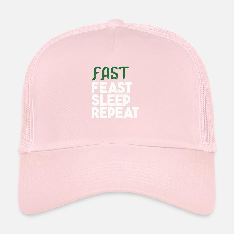 fast feast sleep repeat Geschenk Trucker Cap