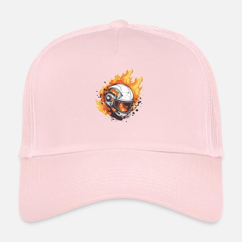 Helmet on fire Trucker Cap
